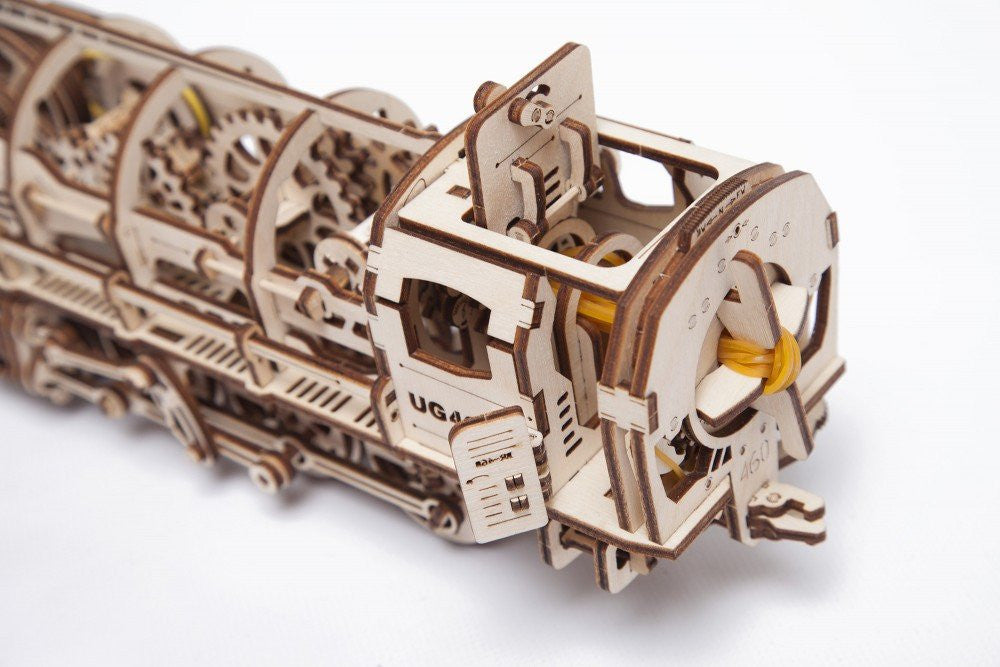 Ugears Steam Locomotive With Tender ★Mechanical 3D Puzzle Kit Model Toys Gift Present Birthday Xmas Christmas Kids Adults