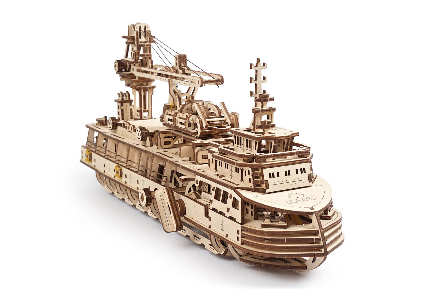 Ugears Research Vessel ★Mechanical 3D Puzzle Kit Model Toys Gift Present Birthday Xmas Christmas Kids Adults
