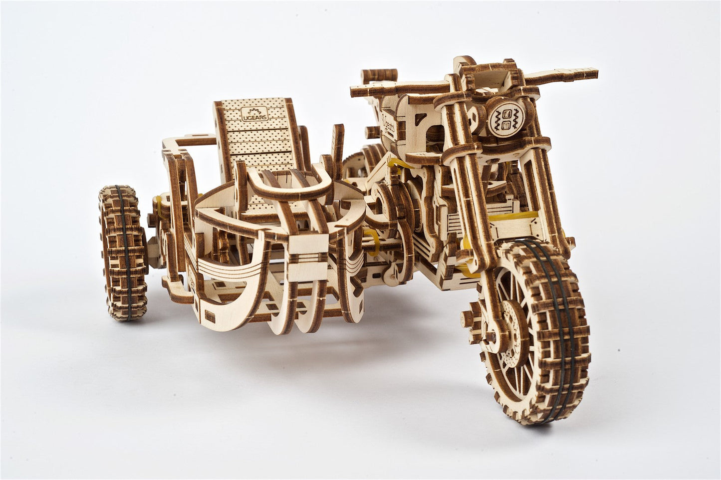 Ugears Scrambler Ugr-10 Motor Bike With Sidecar ★Mechanical 3D Puzzle Kit Model Toys Gift Present Birthday Xmas Christmas Kids Adults