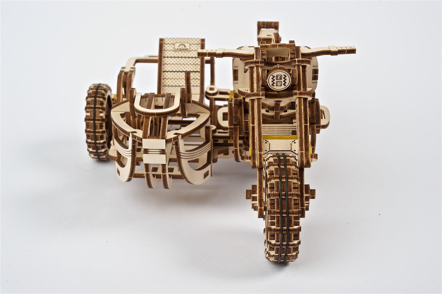 Ugears Scrambler Ugr-10 Motor Bike With Sidecar ★Mechanical 3D Puzzle Kit Model Toys Gift Present Birthday Xmas Christmas Kids Adults