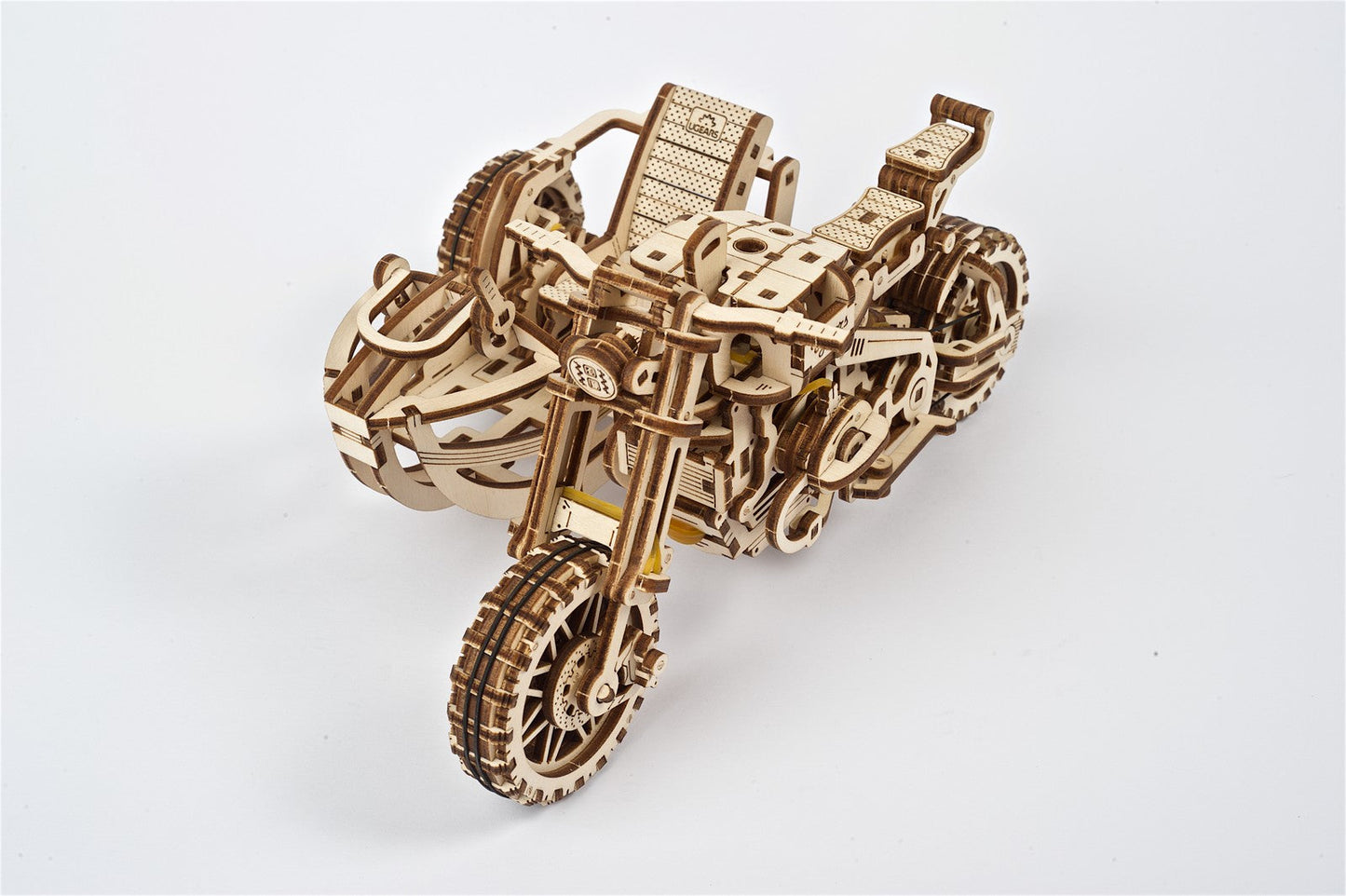 Ugears Scrambler Ugr-10 Motor Bike With Sidecar ★Mechanical 3D Puzzle Kit Model Toys Gift Present Birthday Xmas Christmas Kids Adults