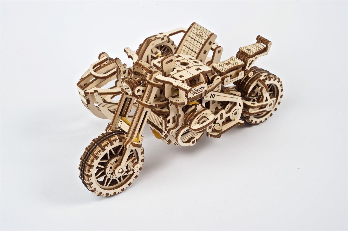 Ugears Scrambler Ugr-10 Motor Bike With Sidecar ★Mechanical 3D Puzzle Kit Model Toys Gift Present Birthday Xmas Christmas Kids Adults