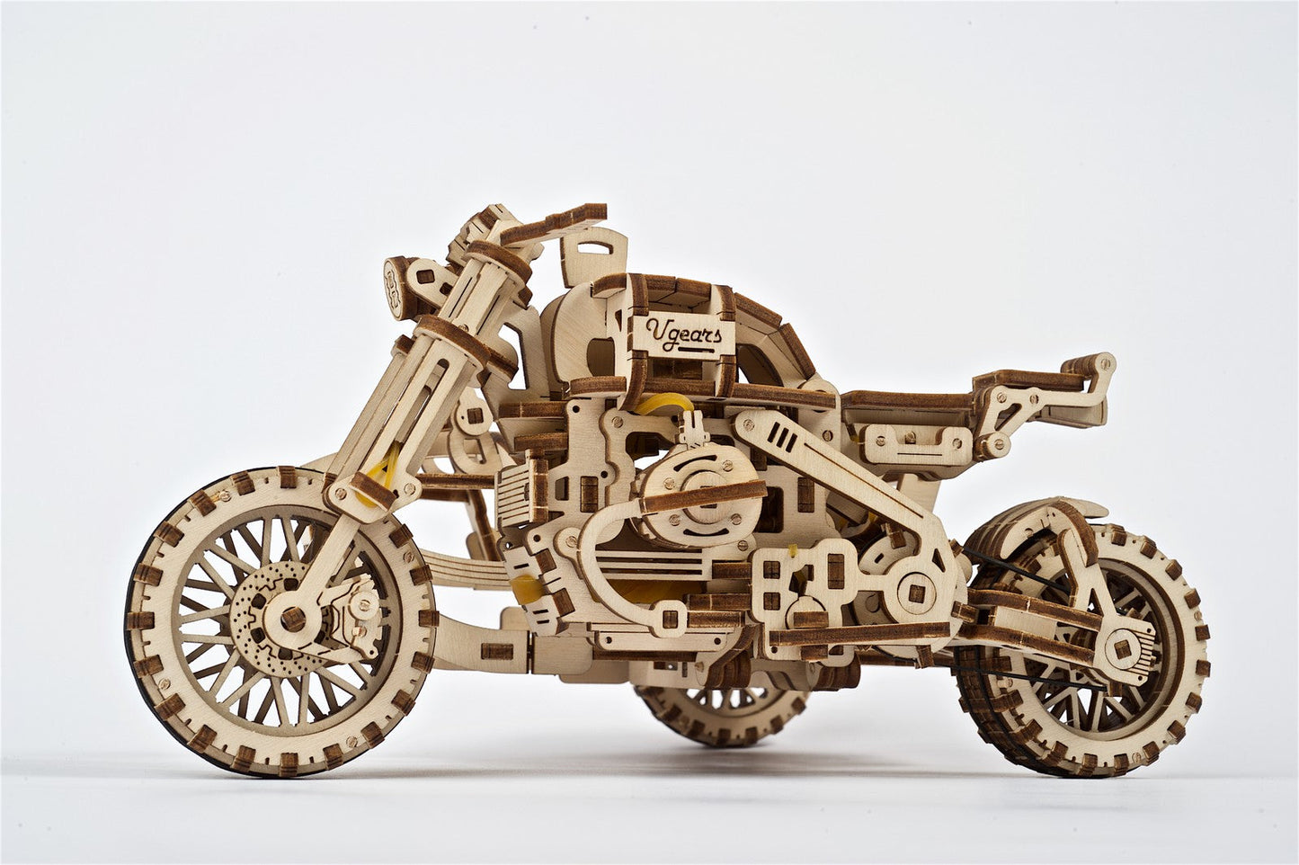 Ugears Scrambler Ugr-10 Motor Bike With Sidecar ★Mechanical 3D Puzzle Kit Model Toys Gift Present Birthday Xmas Christmas Kids Adults