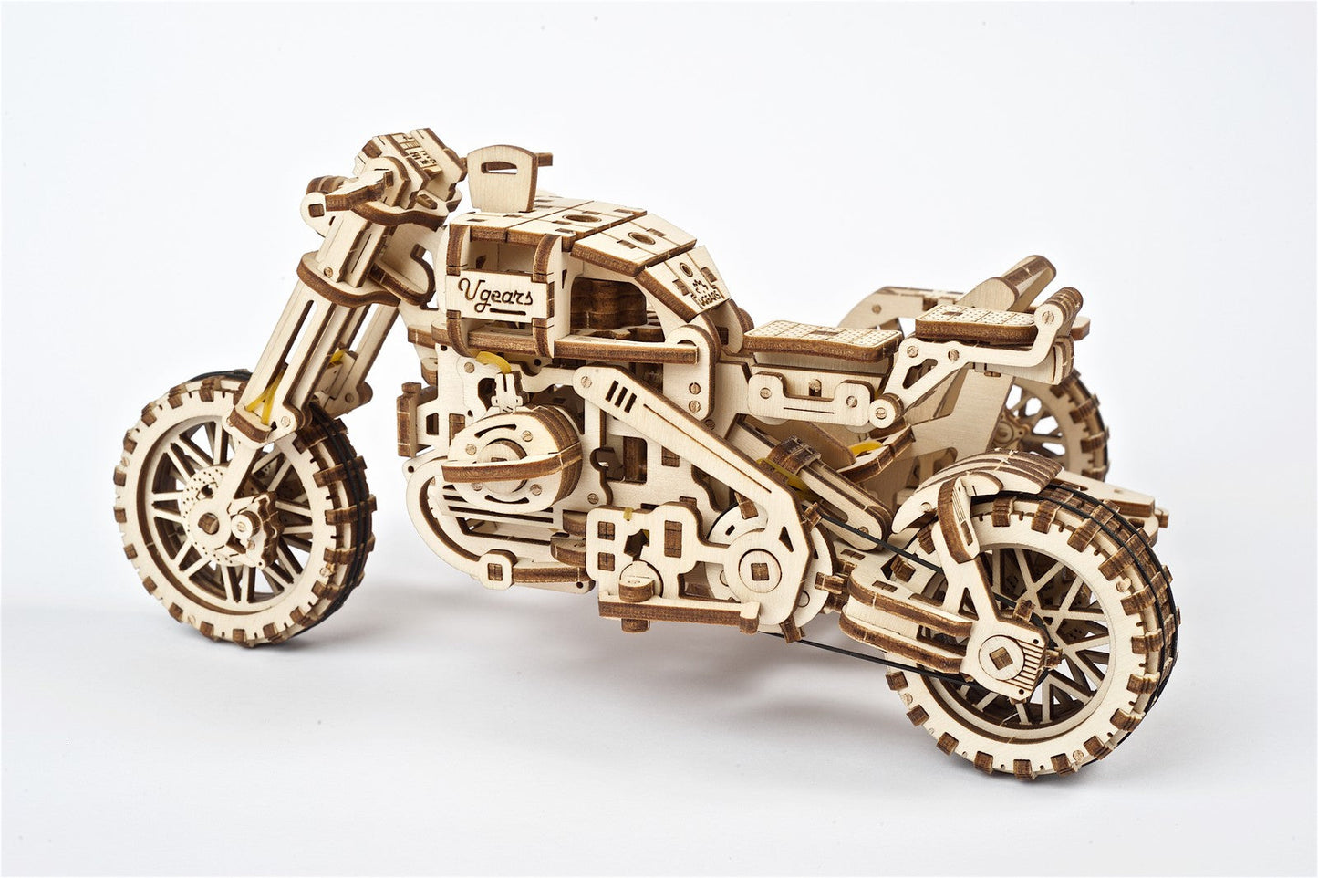 Ugears Scrambler Ugr-10 Motor Bike With Sidecar ★Mechanical 3D Puzzle Kit Model Toys Gift Present Birthday Xmas Christmas Kids Adults
