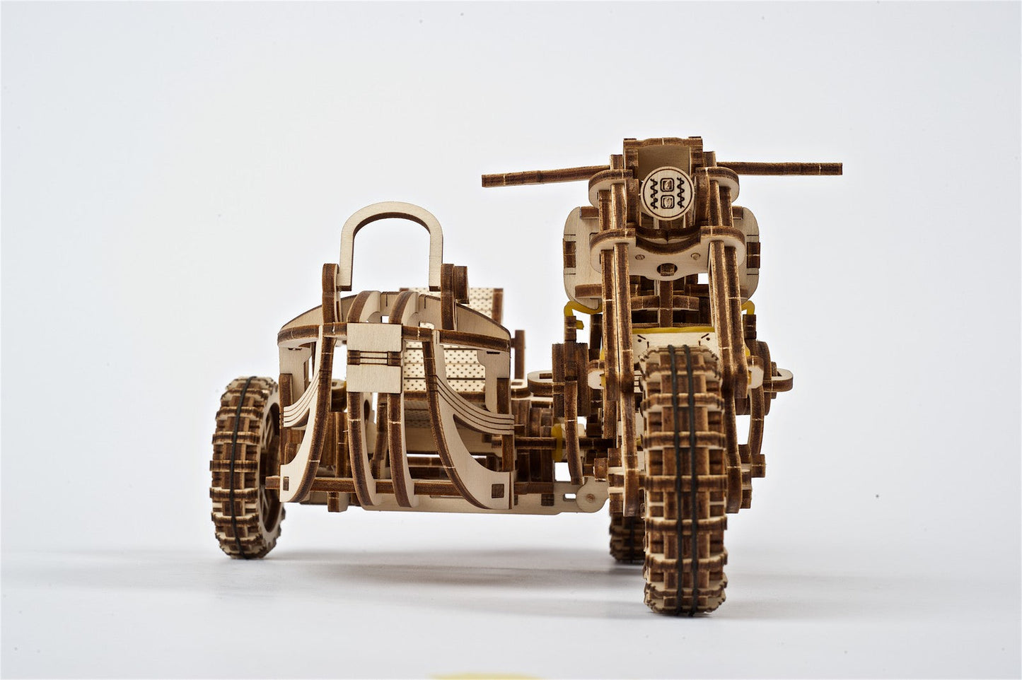 Ugears Scrambler Ugr-10 Motor Bike With Sidecar ★Mechanical 3D Puzzle Kit Model Toys Gift Present Birthday Xmas Christmas Kids Adults