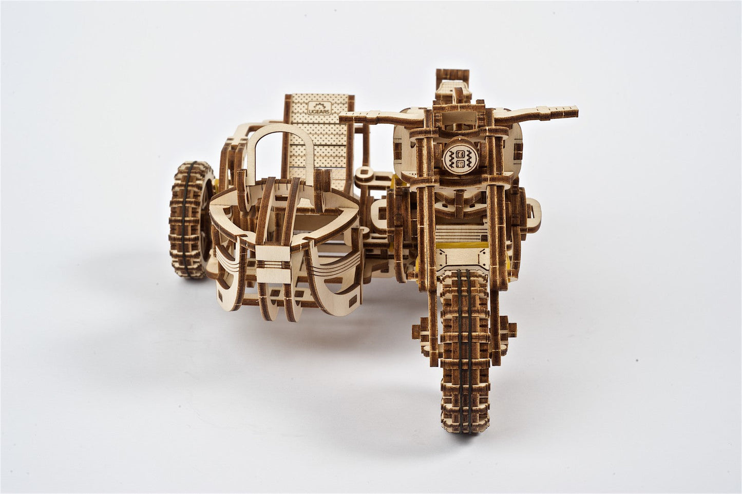 Ugears Scrambler Ugr-10 Motor Bike With Sidecar ★Mechanical 3D Puzzle Kit Model Toys Gift Present Birthday Xmas Christmas Kids Adults