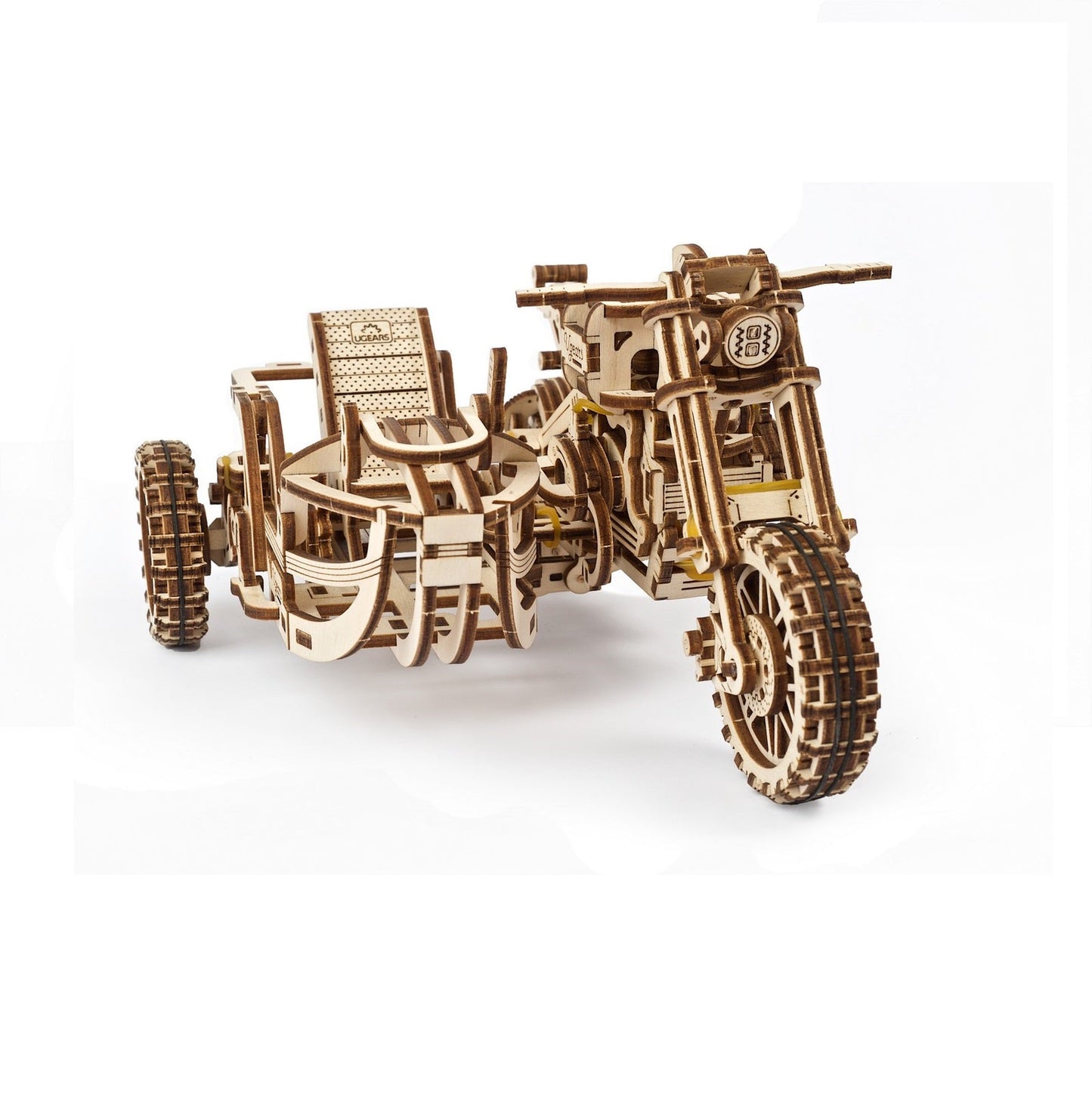 Ugears Scrambler Ugr-10 Motor Bike With Sidecar ★Mechanical 3D Puzzle Kit Model Toys Gift Present Birthday Xmas Christmas Kids Adults