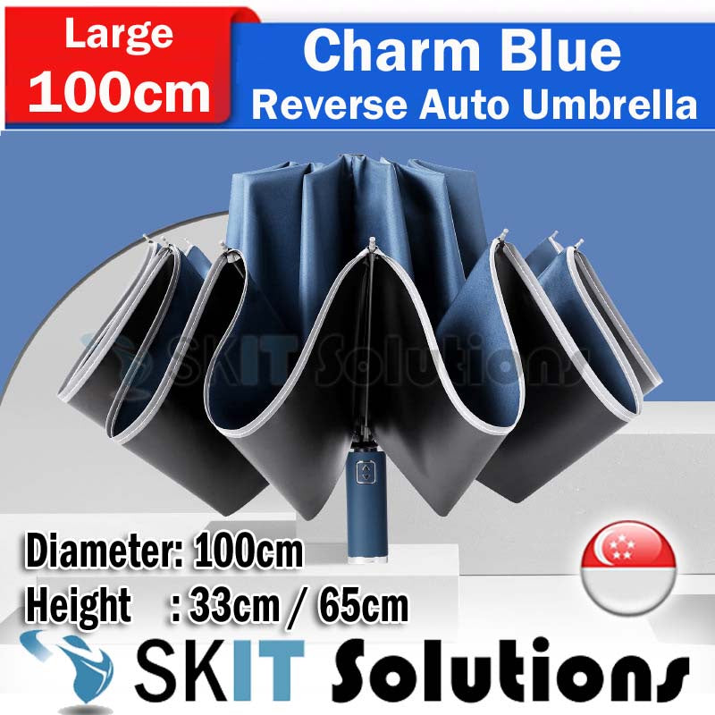 Super Large Automatic Reverse Folding Umbrella Inverted Fold Windproof Auto Open Close Anti UV Coating Lightweight