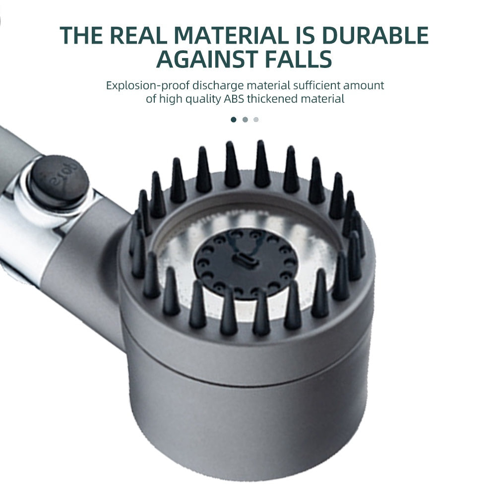 High Pressure Detachable Handheld Shower Head Set With Filter 3 Mode Bathroom SPA Sprayer One Button Stop