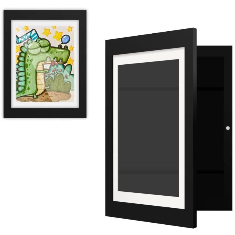 Kids Art Frames A3 A4 Size Flip Frame Wooden Decorative Picture Frame Changeable Children Drawing Portfolio Storage Box