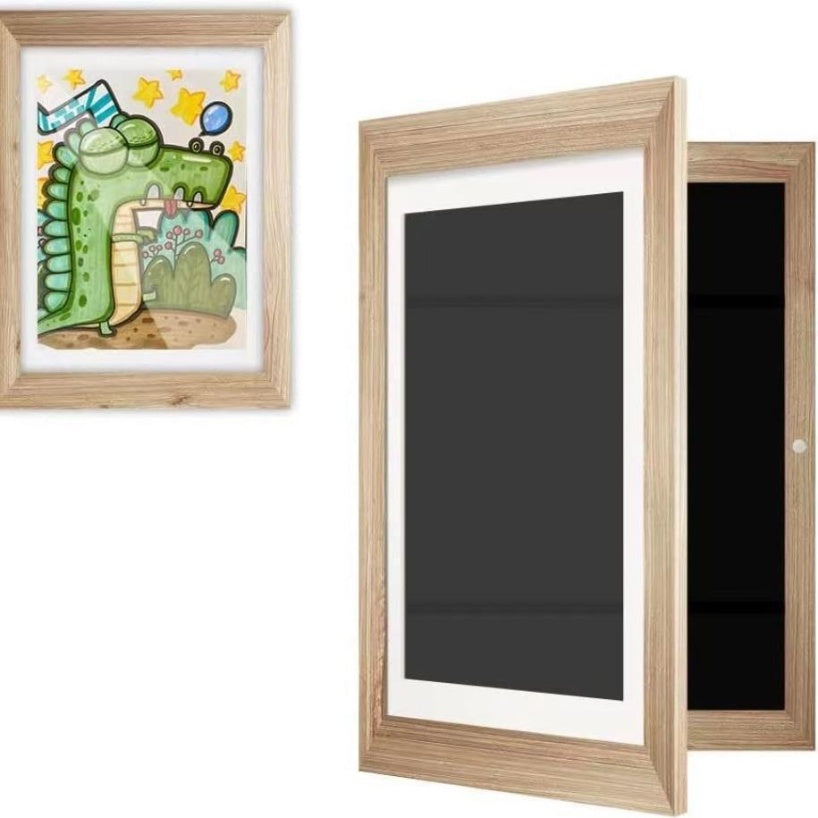 Kids Art Frames A3 A4 Size Flip Frame Wooden Decorative Picture Frame Changeable Children Drawing Portfolio Storage Box