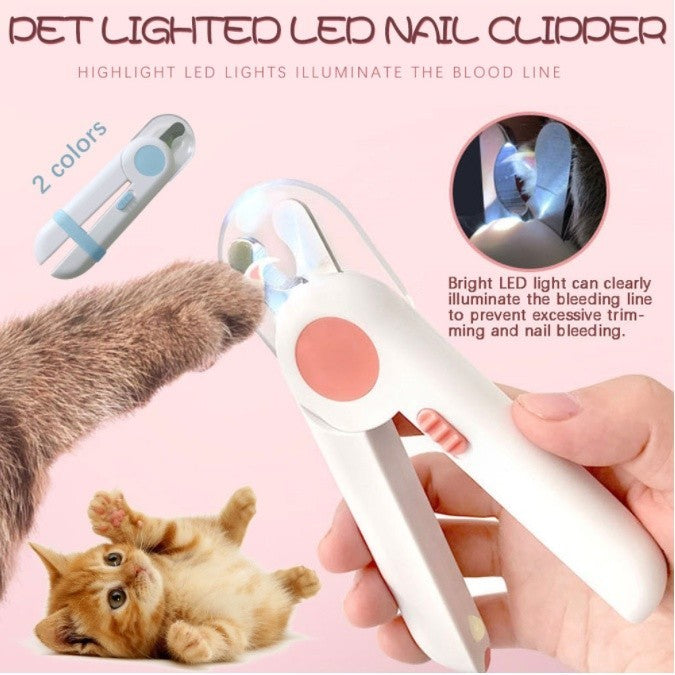 LED Pet Nail Clipper with Built-In Nail File for Cats & Dogs