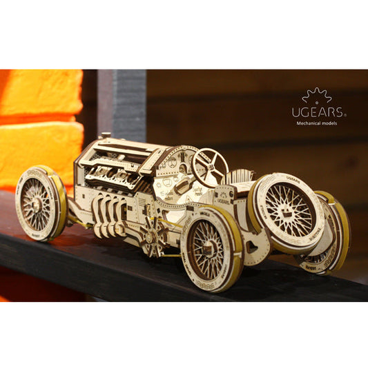 Ugears U-9 Grand Prix Car ★Mechanical 3D Puzzle Kit Model Toys Gift Present Birthday Xmas Christmas Kids Adults