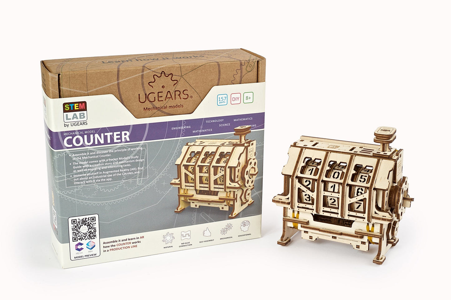 Ugears Stem Lab Counter ★Mechanical 3D Puzzle Kit Model Toys Gift Present Birthday Xmas Christmas Kids Adults