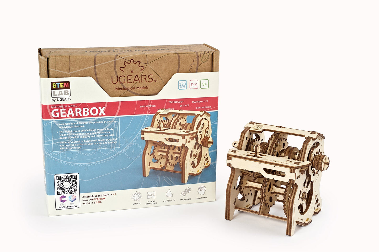 Ugears Stem Lab Gearbox ★Mechanical 3D Puzzle Kit Model Toys Gift Present Birthday Xmas Christmas Kids Adults