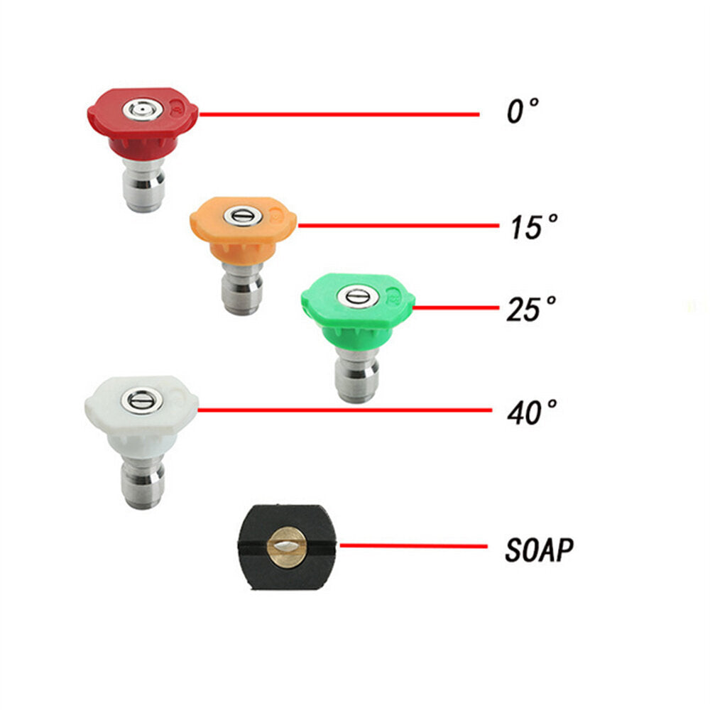 High Pressure Washer Gun Set Kit Spray Jet with 5 Spray Nozzles Tips Handheld Car Foam Wash Cleaning Washing Sprayer