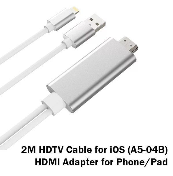 HDMI CABLE FOR iPHONE / iPAD LIGHTNING 8 PINS