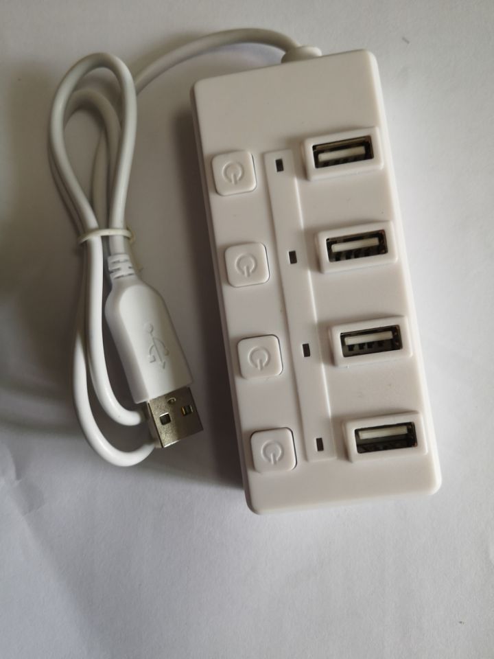 4 Port USB Hub 2.0 Hi-Speed with Switch 60CM Computer Laptop Tablet Phone Very Compatible
