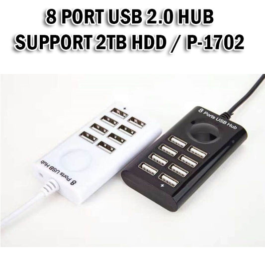 8 Port USB Hub 2.0 Hi-Speed Hard Disk with Switch 1 Meter Metre Computer Laptop Tablet Phone