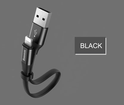 Baseus Two-in-One 2in1 Portable Cable iOS Android iPhone Samsung Wire 23cm Short
