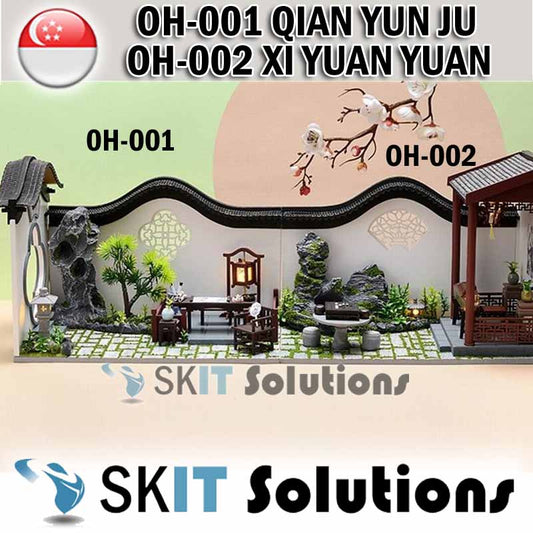 CUTEROOM Qian Yun Ju Xi Yuan Yuan DIY Mini Doll House Models Miniature Figure Kit Scene Hand Made Creative Wooden Doll House Dustproof Case Educational Toy Craft Kits 