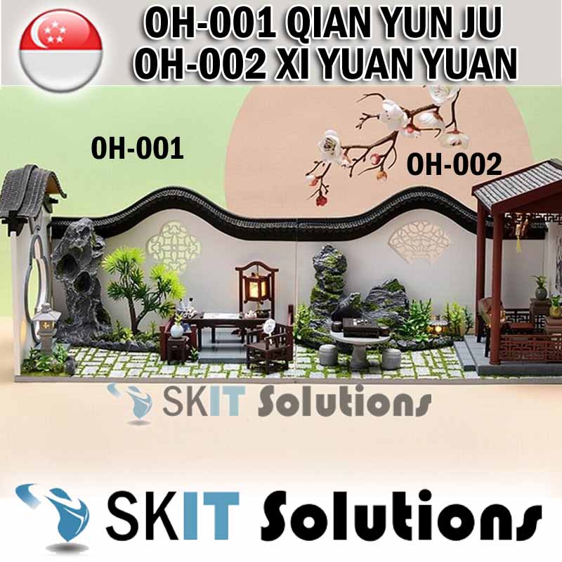 CUTEROOM Qian Yun Ju Xi Yuan Yuan DIY Mini Doll House Models Miniature Figure Kit Scene Hand Made Creative Wooden Doll House Dustproof Case Educational Toy Craft Kits