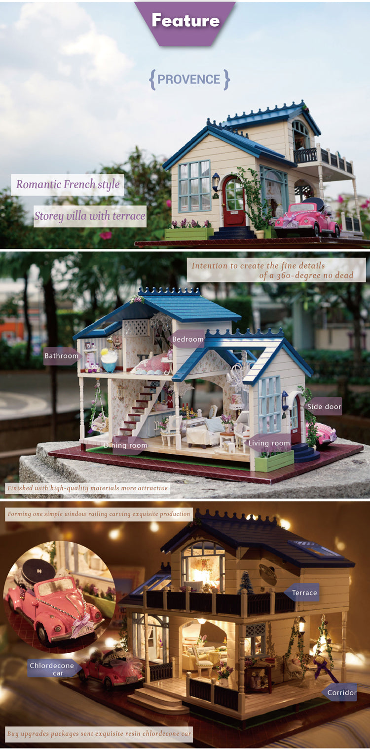 CuteRoom Provence★Miniature Doll House Dollhouse★DIY Gift Wooden Handmade 3D