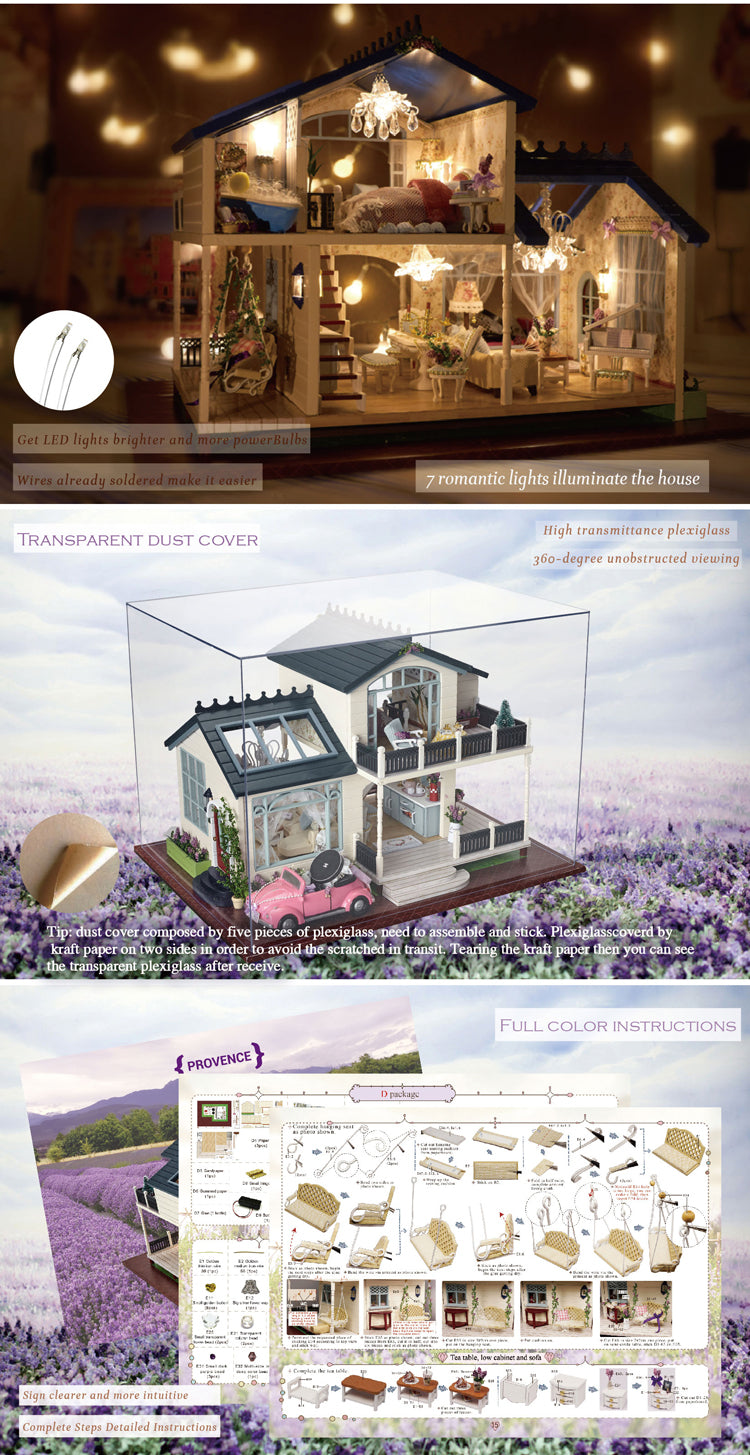 CuteRoom Provence★Miniature Doll House Dollhouse★DIY Gift Wooden Handmade 3D
