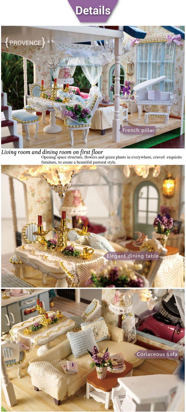 CuteRoom Provence★Miniature Doll House Dollhouse★DIY Gift Wooden Handmade 3D