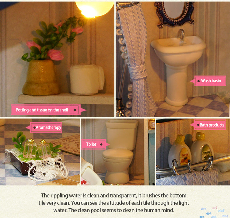 CuteRoom Seattle★Miniature Doll House Dollhouse★DIY Gift Wooden Handmade 3D