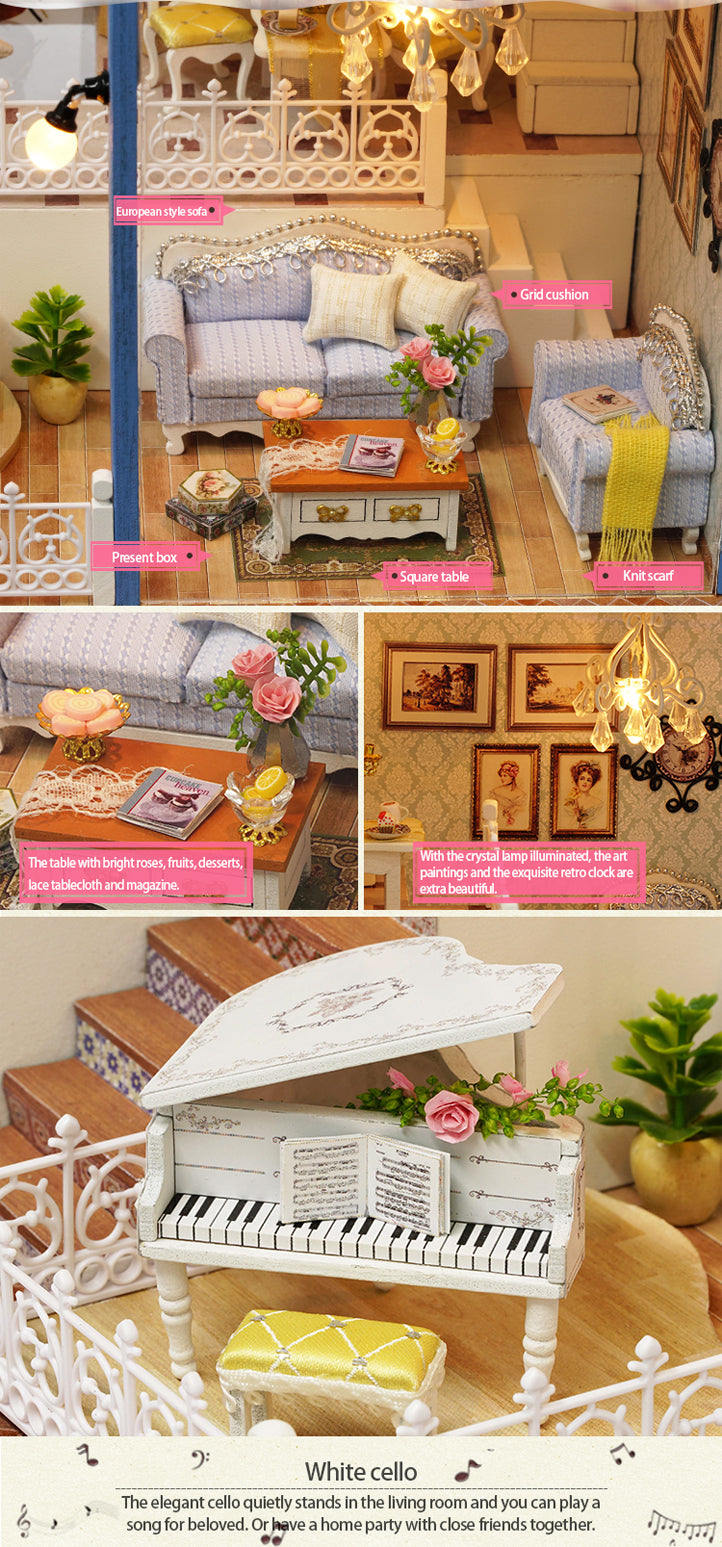 CuteRoom Seattle★Miniature Doll House Dollhouse★DIY Gift Wooden Handmade 3D