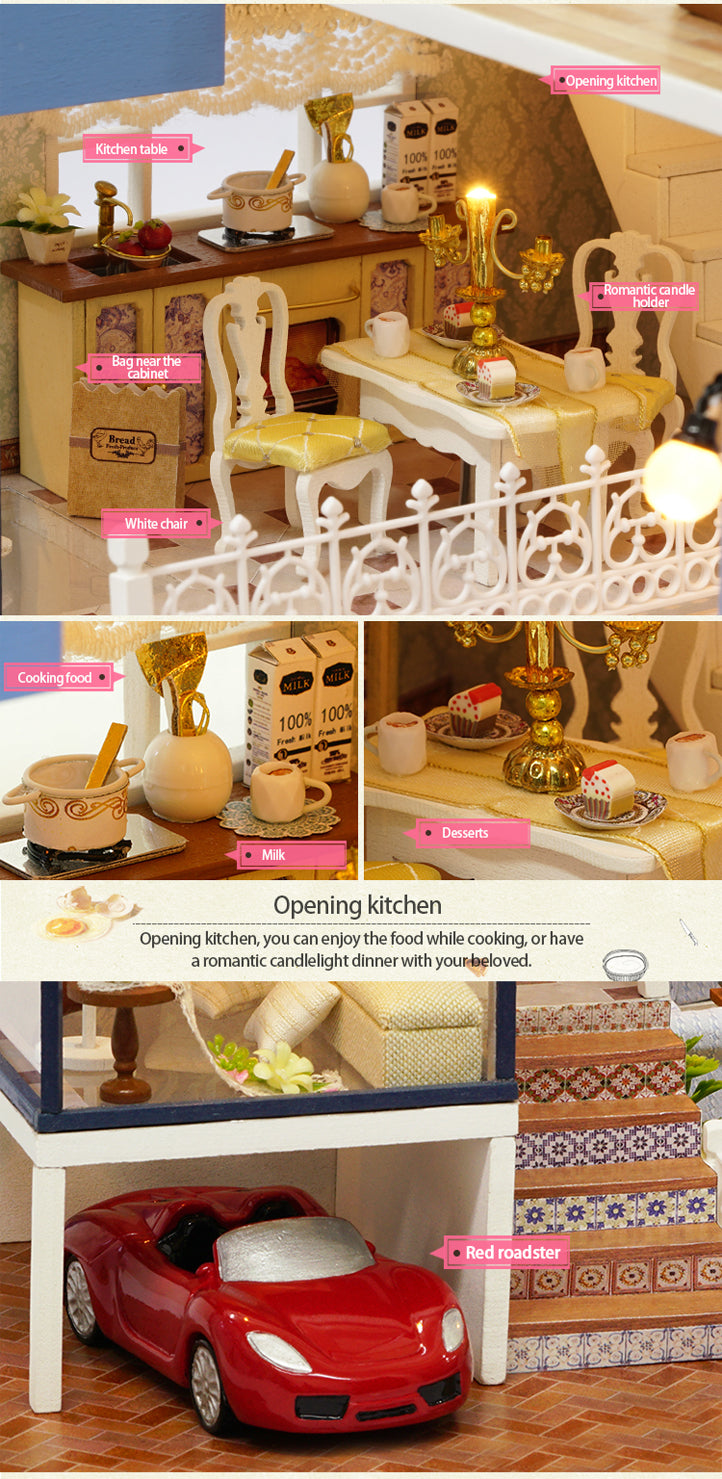 CuteRoom Seattle★Miniature Doll House Dollhouse★DIY Gift Wooden Handmade 3D