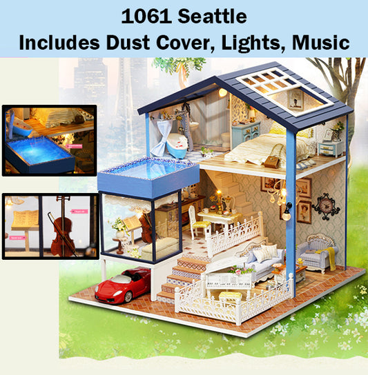 CuteRoom Seattle★Miniature Doll House Dollhouse★DIY Gift Wooden Handmade 3D