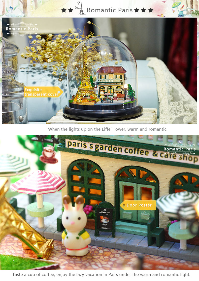 CuteRoom Romantic Paris★Miniature Doll House Dollhouse★DIY Gift Wooden Handmade