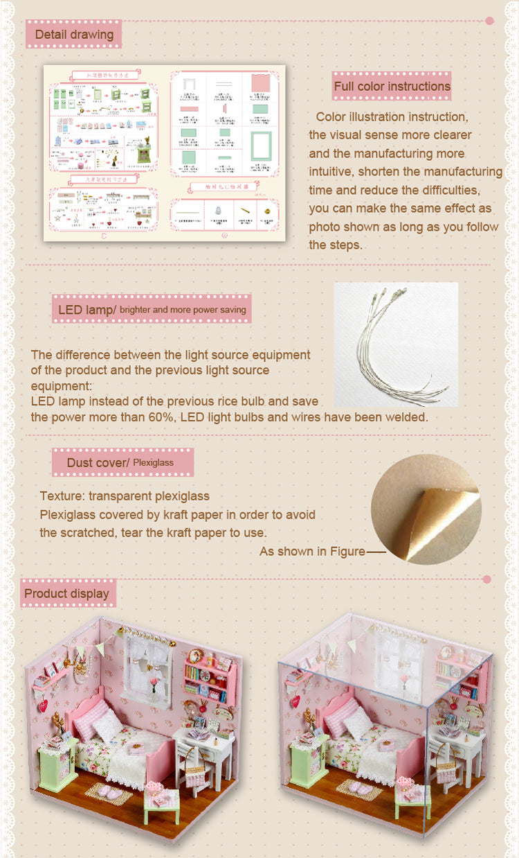 CuteRoom Sun Angel★Miniature Doll House Dollhouse★DIY Gift Wooden Handmade 3D