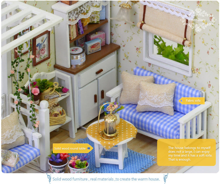 CuteRoom A Kitten Diary★Miniature Doll House Dollhouse★DIY Gift Wooden Handmade