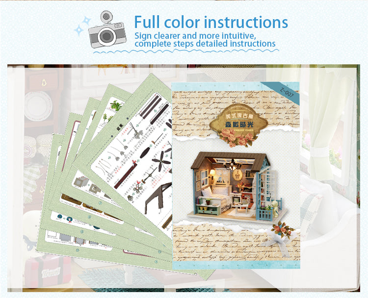 CuteRoom Blue Forest Times★Miniature Doll House Dollhouse★DIY Gift Wooden 3D