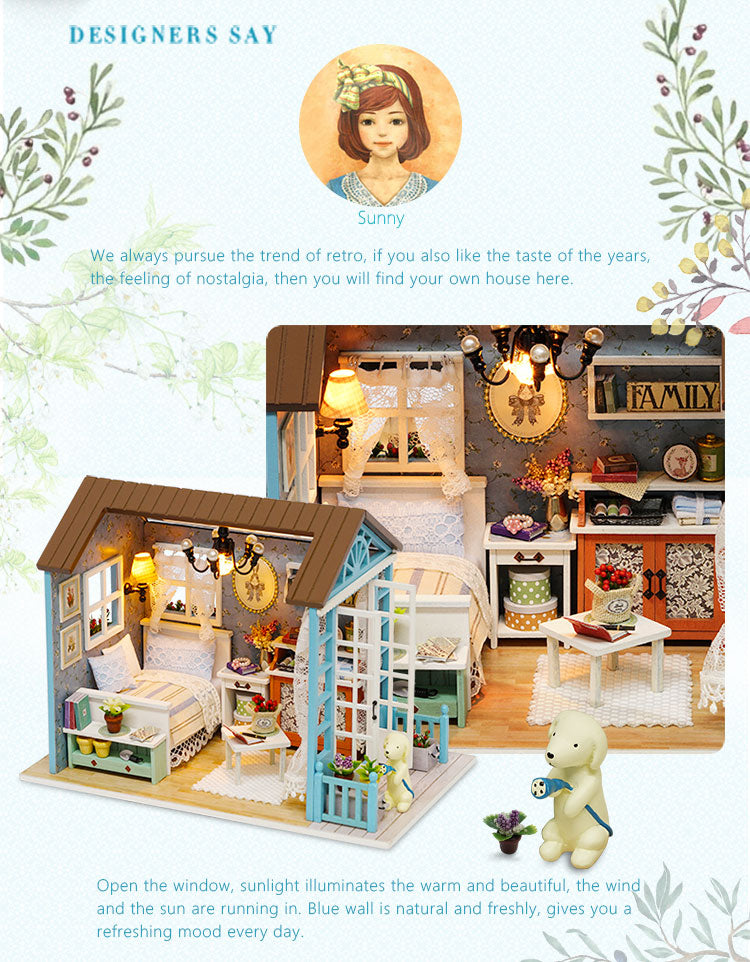 CuteRoom Blue Forest Times★Miniature Doll House Dollhouse★DIY Gift Wooden 3D