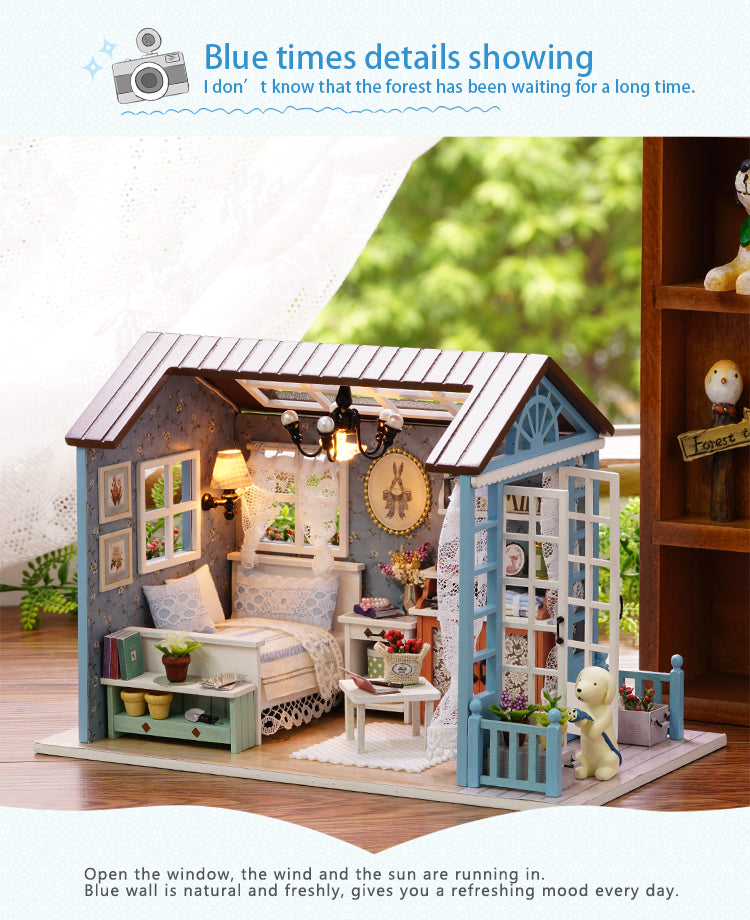 CuteRoom Blue Forest Times★Miniature Doll House Dollhouse★DIY Gift Wooden 3D