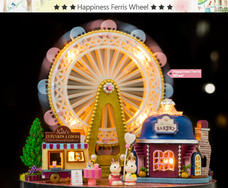 CuteRoom Happiness Ferris Wheel★Miniature Doll House Dollhouse★DIY Gift Wooden