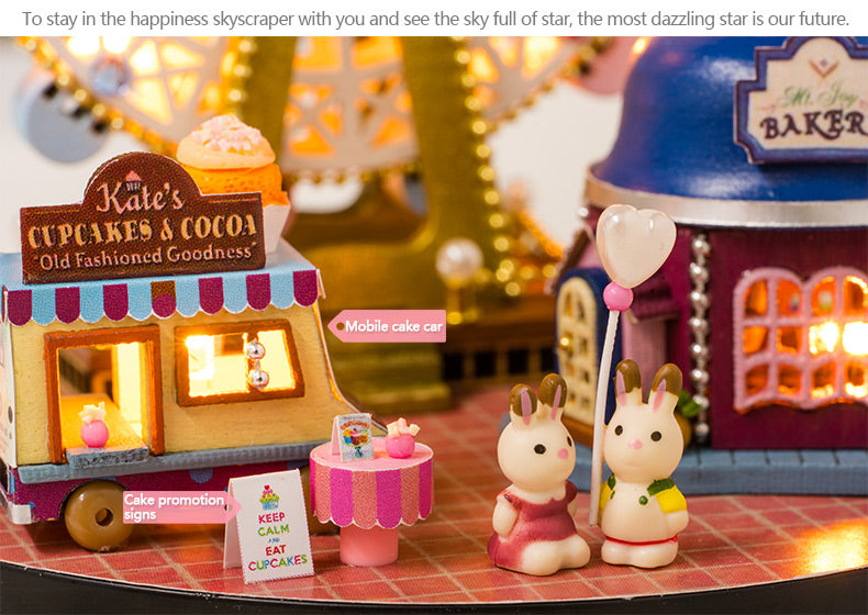 CuteRoom Happiness Ferris Wheel★Miniature Doll House Dollhouse★DIY Gift Wooden