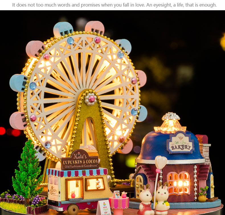 CuteRoom Happiness Ferris Wheel★Miniature Doll House Dollhouse★DIY Gift Wooden