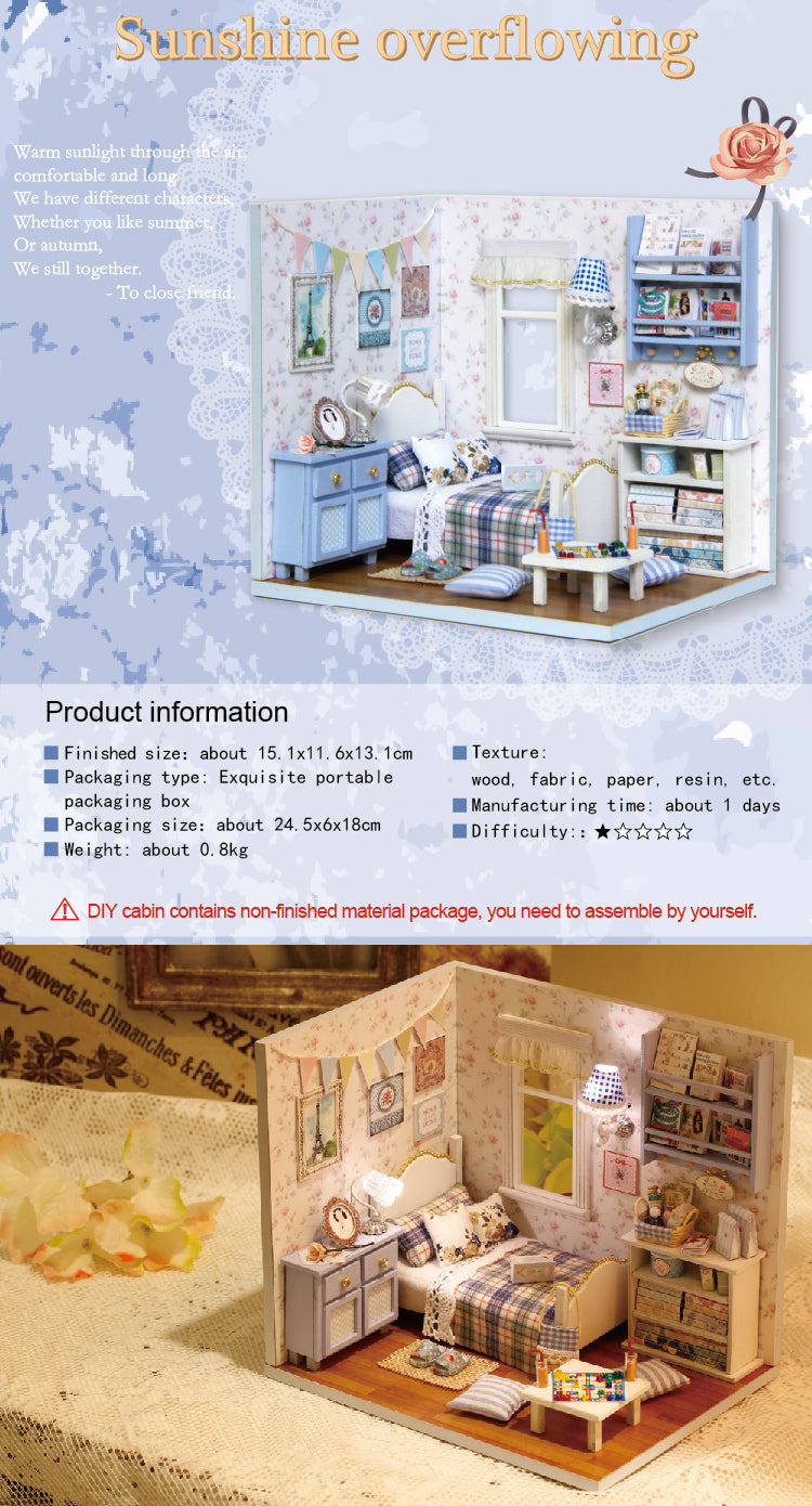 CuteRoom Sunlight Overflowing★Miniature Doll House Dollhouse★DIY Gift Wooden 3D