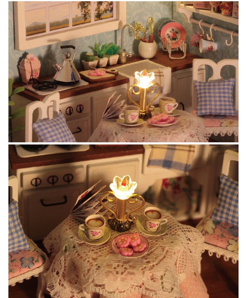 CuteRoom Happy Kitchen★Miniature Doll House Dollhouse★DIY Gift Wooden Handmade