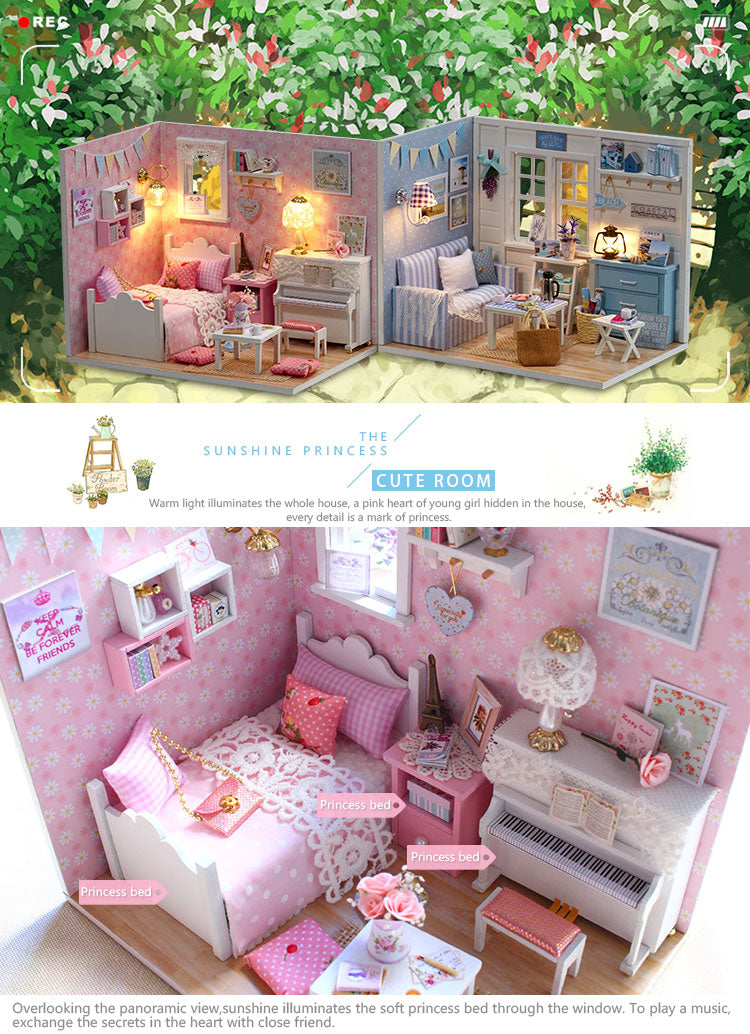 CuteRoom Sunshine Princess★Miniature Doll House Dollhouse★DIY Gift Wooden 3D