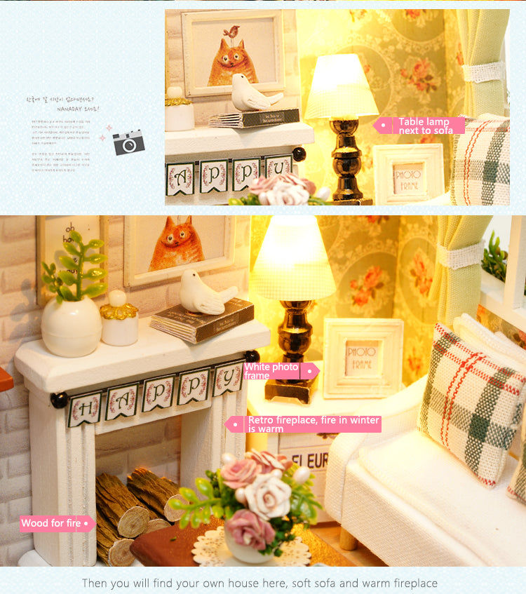 CuteRoom Happy Times★Miniature Doll House Dollhouse★DIY Gift Wooden Handmade 3D