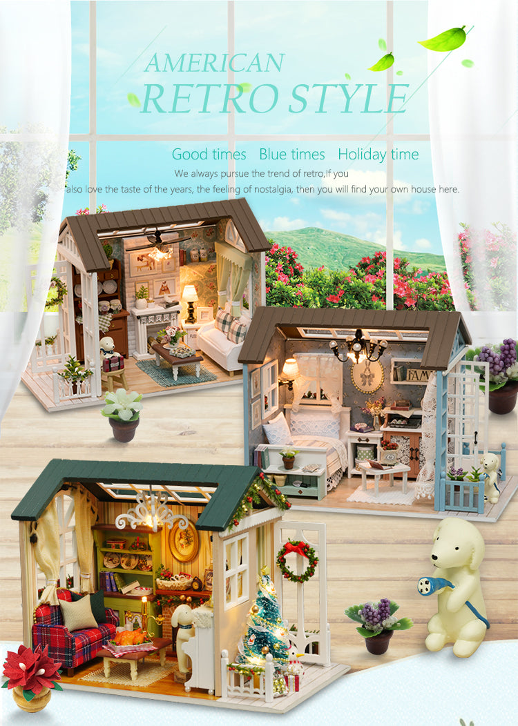 CuteRoom Holiday Times★Miniature Doll House Dollhouse★DIY Gift Wooden Handmade