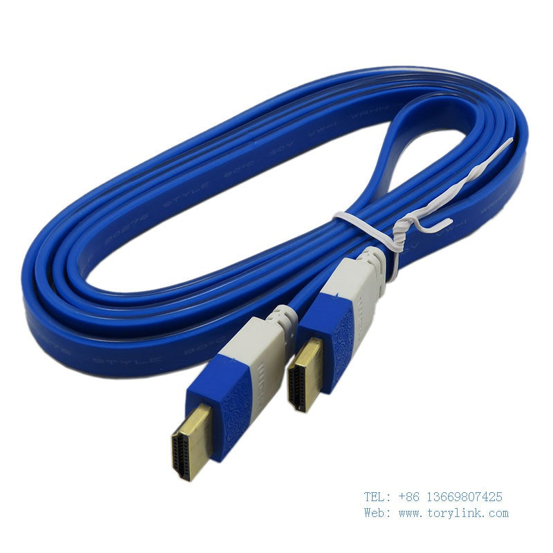 FLAT V1.4 HDMI Cable Wire 1.5M for Blue Ray DVD PS3 3D LED LCD HD TV Box HDTV