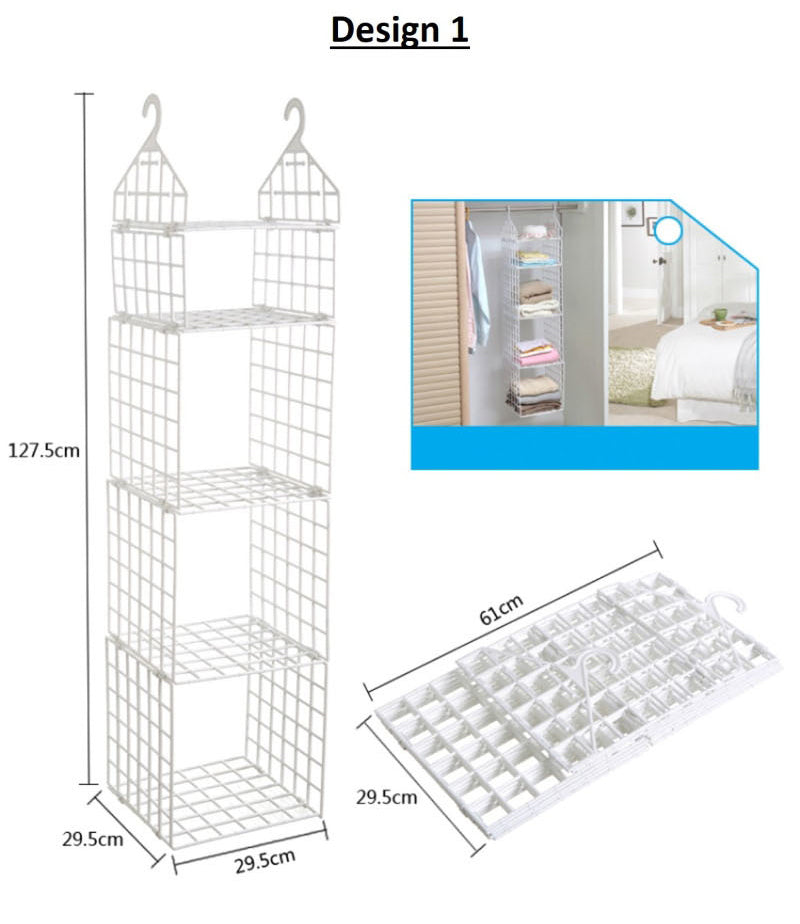 Closet Hanging Shelf Wardrobe Divider Shelves Organiser Organizer Rack Cupboard