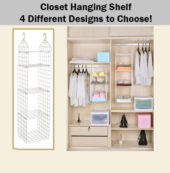 Closet Hanging Shelf Wardrobe Divider Shelves Organiser Organizer Rack